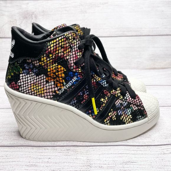 adidas Superstar Ellure Wedge Shoes size 5.5 - Picture 2 of 7